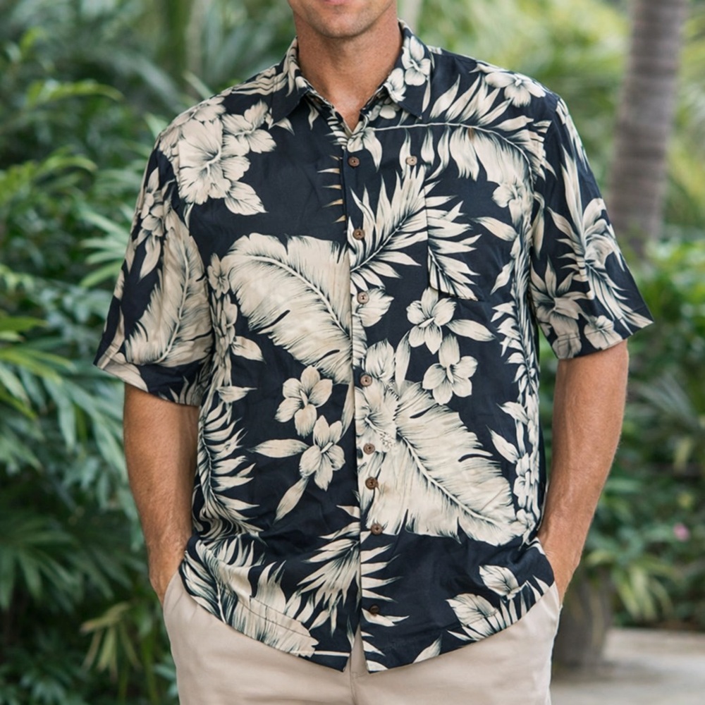 Tommy Bahama 100% Silk Button Down Shirt